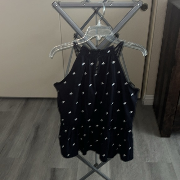 Navy Blue ladies top with peekaboo in front and back - Picture 2 of 2